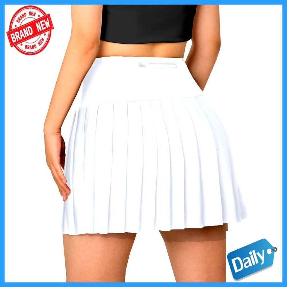 High Waisted Pleated Tennis Skirt with Pockets for Workout and Casual Wear